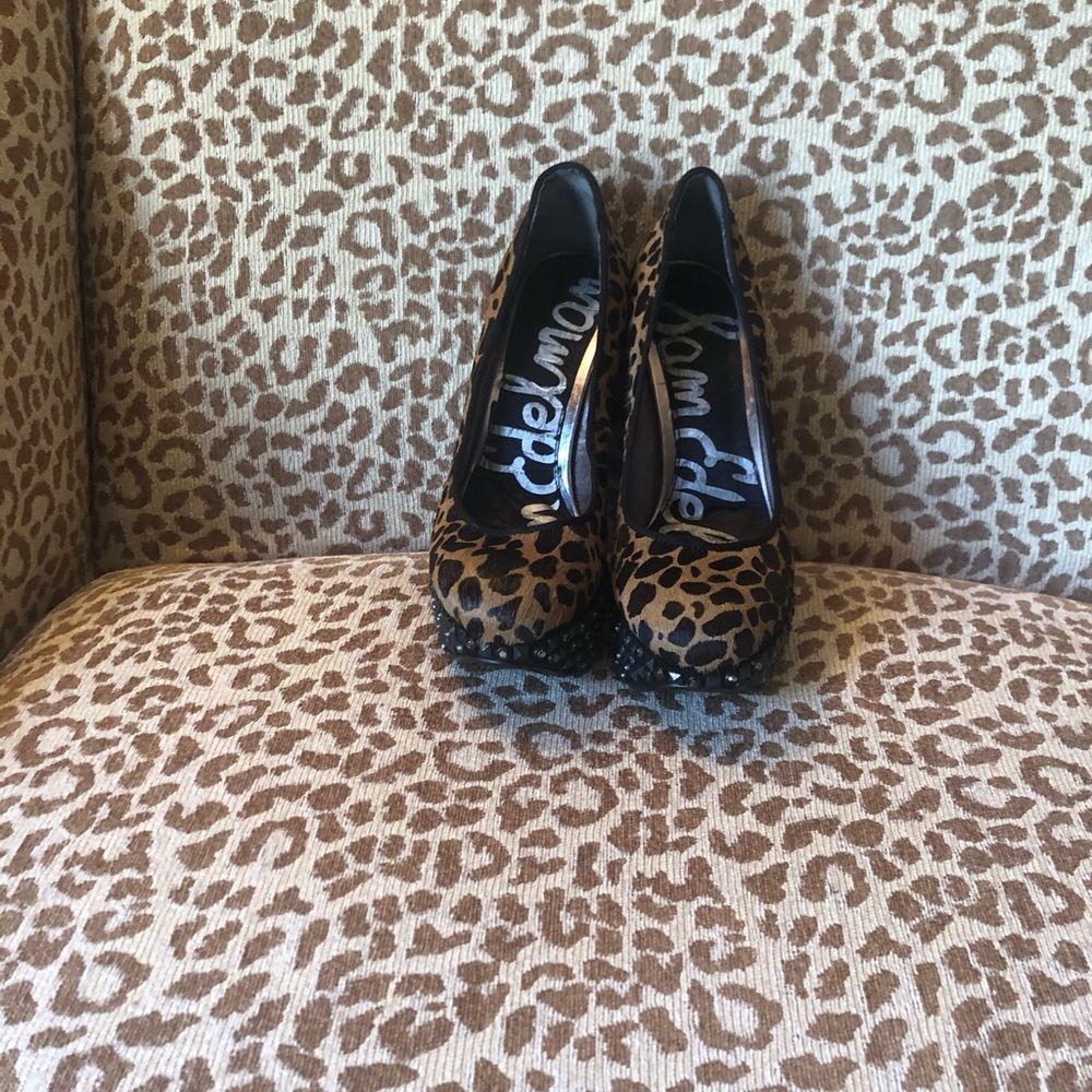 Sam Edelman Leopard Studded Platform Pump